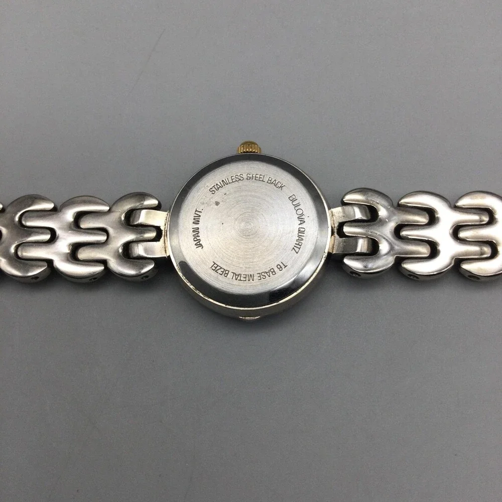 Caravelle By Bulova Womens Watch 21mm White Dial Two Tone New Battery 6.75